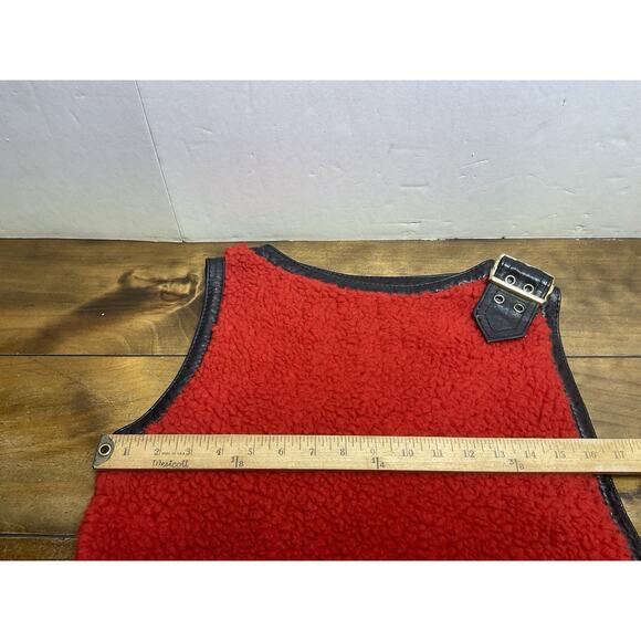 VTG Francesca For Damon Fleece Pile Leather Trim Vest size 12 Italy - Picture 6 of 12